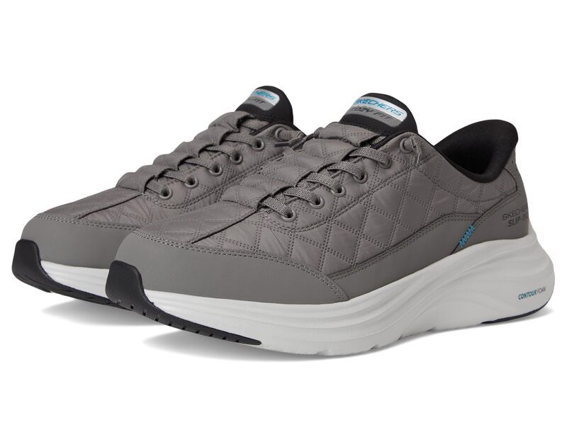 スケッチャーズ メンズ シューズ スニーカー SKECHERS Contour Foam Cozy Fit Hands Free SlipIn CharcoalBlack ブラック