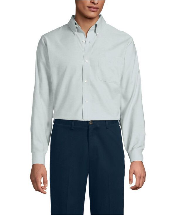 ランズエンド メンズ トップス シャツ オックスフォード コットン Lands End Mens No Iron Supima Cotton Oxfordresshirt Paleucalyptus