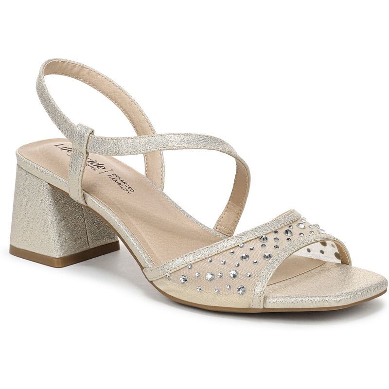 ライフストライド レディース シューズ サンダル ヒール LifeStride Cheyenne Womenslingback Heels Platino Gold ゴールド