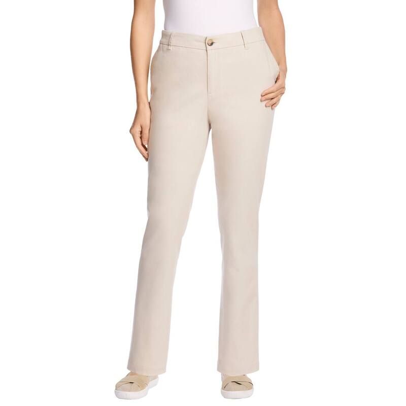 ウーマン ウィズイン レディース ボトムス カジュアルパンツ プラスサイズ Woman Within Plusize Adjustable WaistraightLeg Chino Natural K