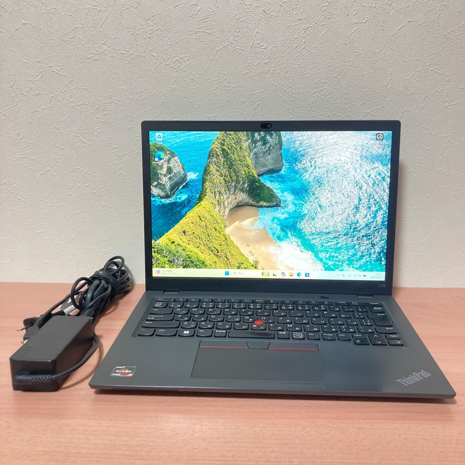 動作良品 2023年 ThinkPad L13 Gen 4 /AMD Ryzen 5 PRO 7530U/RAM16GB/NVMe SSD256GB/13.3型 1920×1200 IPS液晶/Windows11/中古/PC/ノートパソコン/薄型