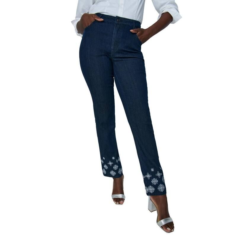 ジェシカロンドン レディース ボトムス デニムパンツ ストレート プラスサイズ Jessica London Womens Plusize True Fit Stretch Denim Straigh