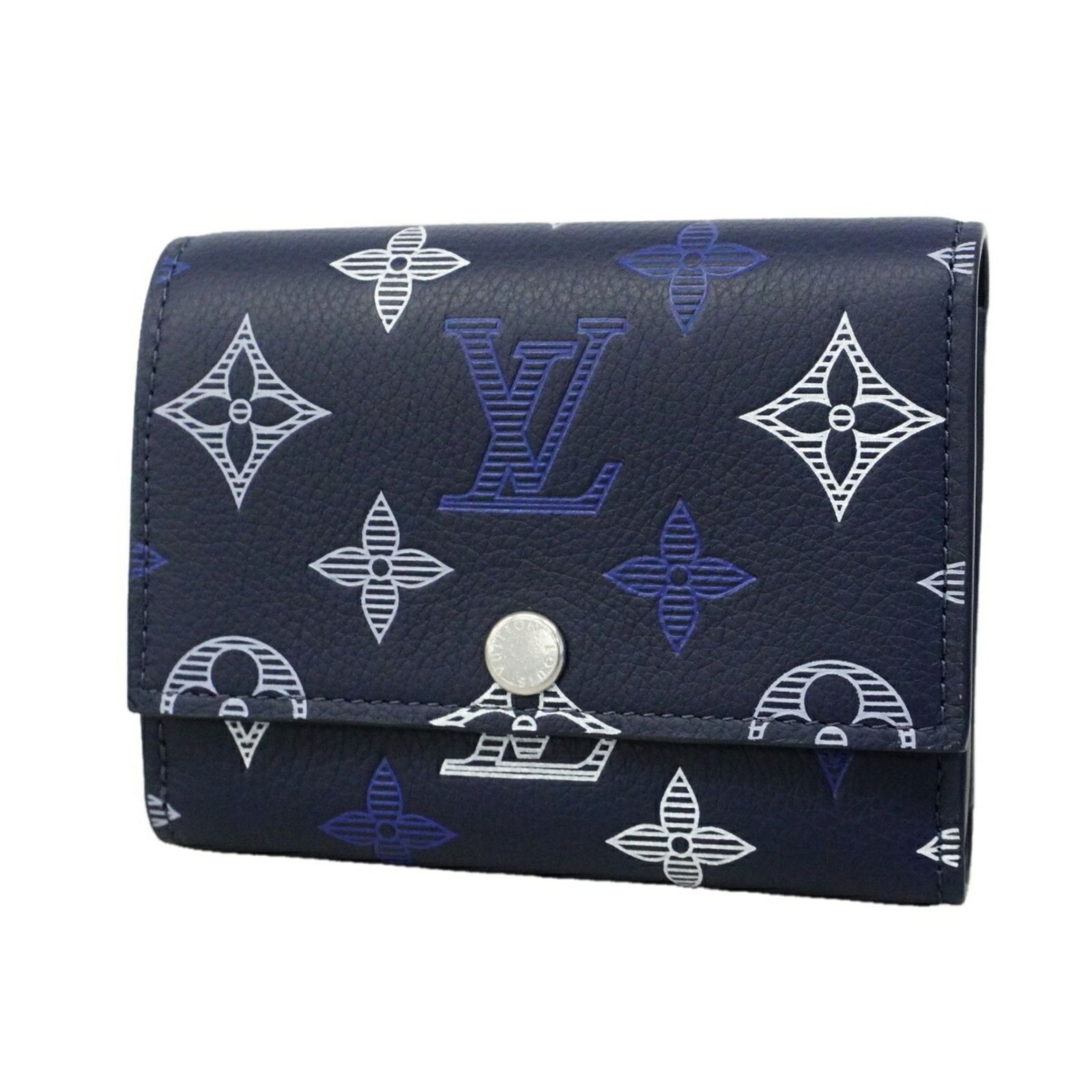 ルイ・ヴィトン(Louis Vuitton) ルイ・ヴィトン 三つ折り財布 モノグラム・シャドウ ヴィクターウォレット M29130 ネイビーブルーメンズ