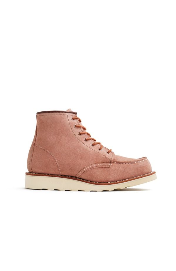 レッドウイング レディース シューズ ブーツ・レインブーツ レザー Red Wing Heritage Classic Moc Roughout Leather Boot Dusty Rose Abi