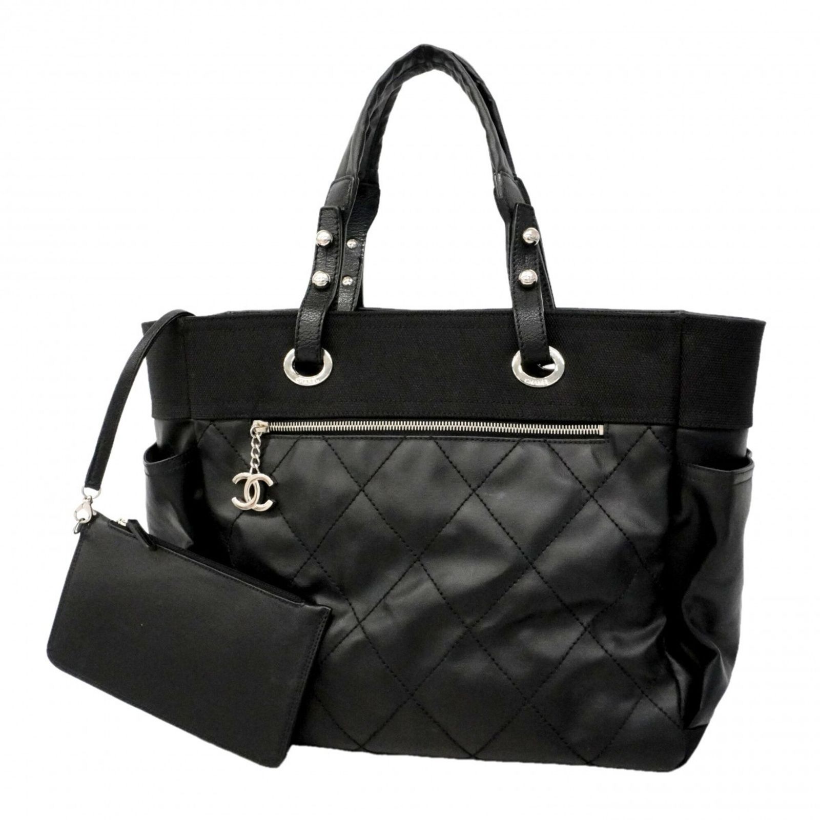 シャネル(Chanel) シャネル トートバッグ パリビアリッツ キャンバス ブラック レディース