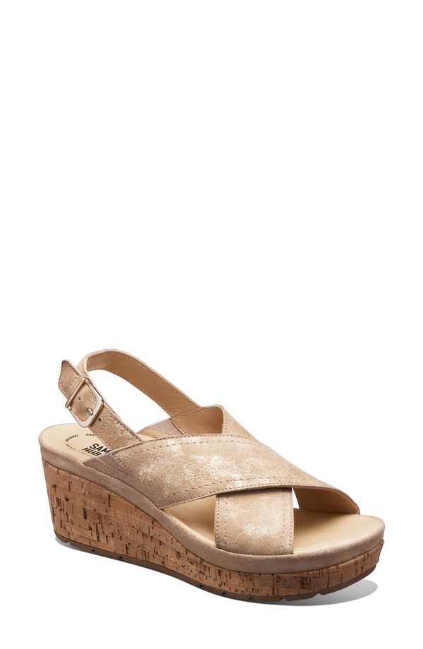 サミュエルフドバード レディース シューズ ヒール サンダル Samuel Hubbard Portola Slingback Wedge Sandal Gold Metallic Suede ゴール