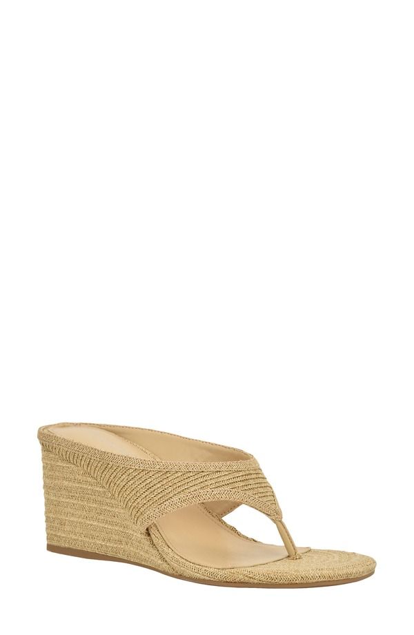 カルバンクライン レディース シューズ ヒール サンダル Calvin Klein Marcheli Wedge Sandal Raffia