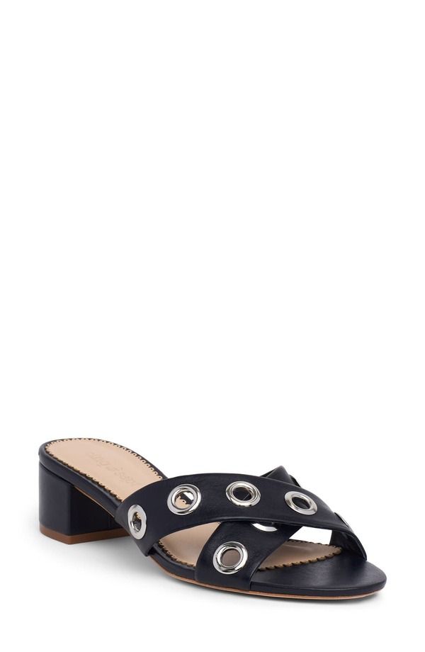 サンク セプト レディース シューズ サンダル ヒール Cinq Sept Maya Studded Block Heel Sandal Navy ネイビー