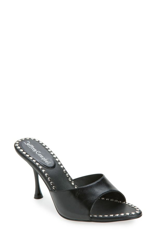 ジェフリー キャンベル レディース シューズ ヒール サンダル Jeffrey Campbell Agent Studded Sandal Black Silver ブラック