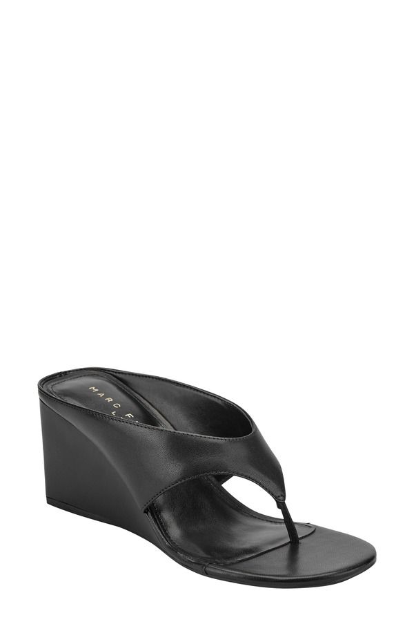 マーク・フィッシャー レディース シューズ サンダル Marc Fisher LTD Udena Wedge Flip Flop Black ブラック