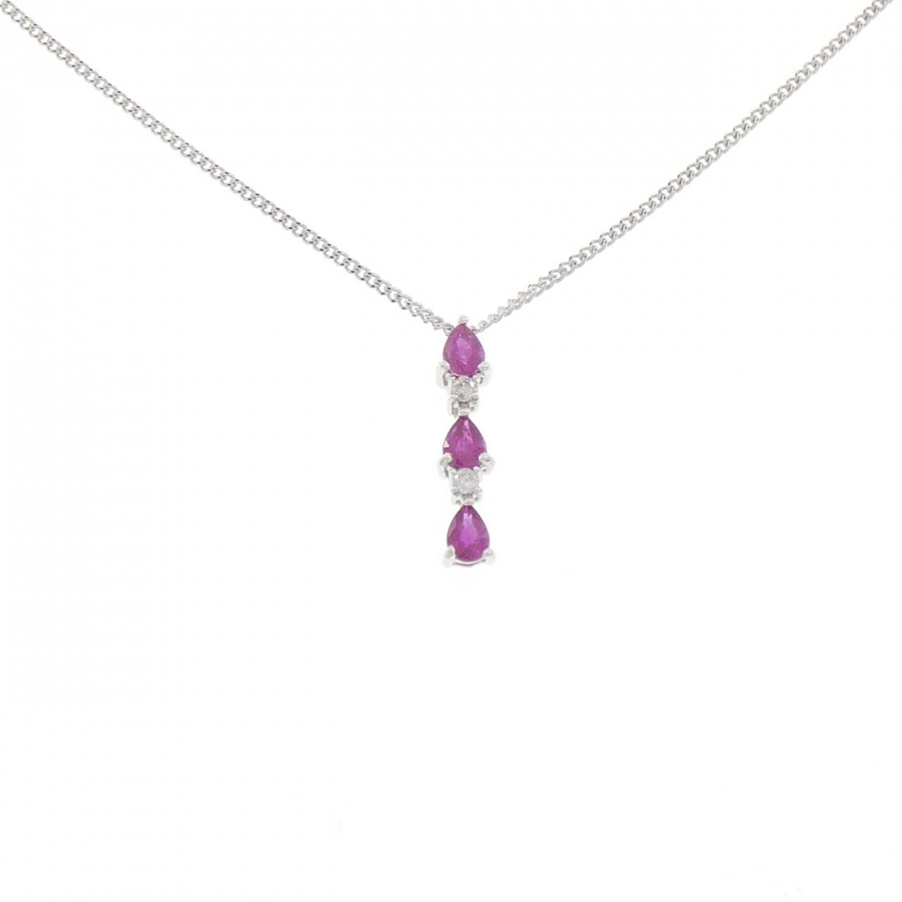 K18WG ルビー ネックレス 0.66CT