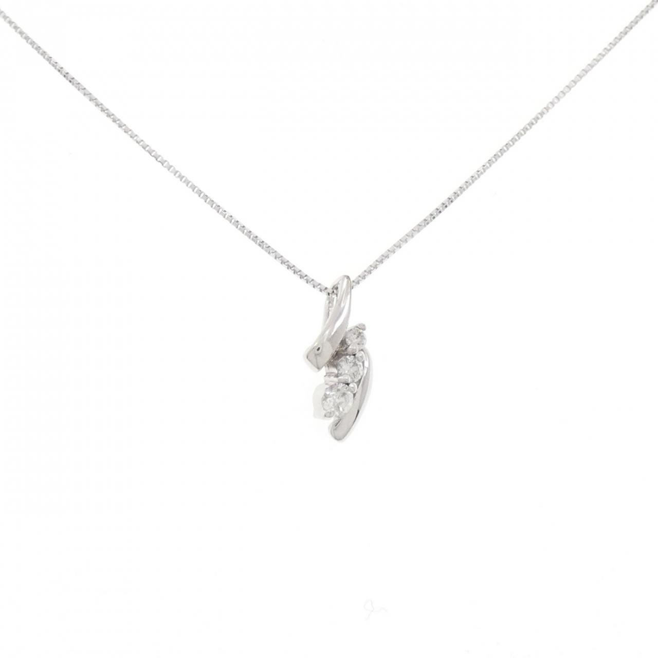 K18WG ダイヤモンド ネックレス 0.12CT