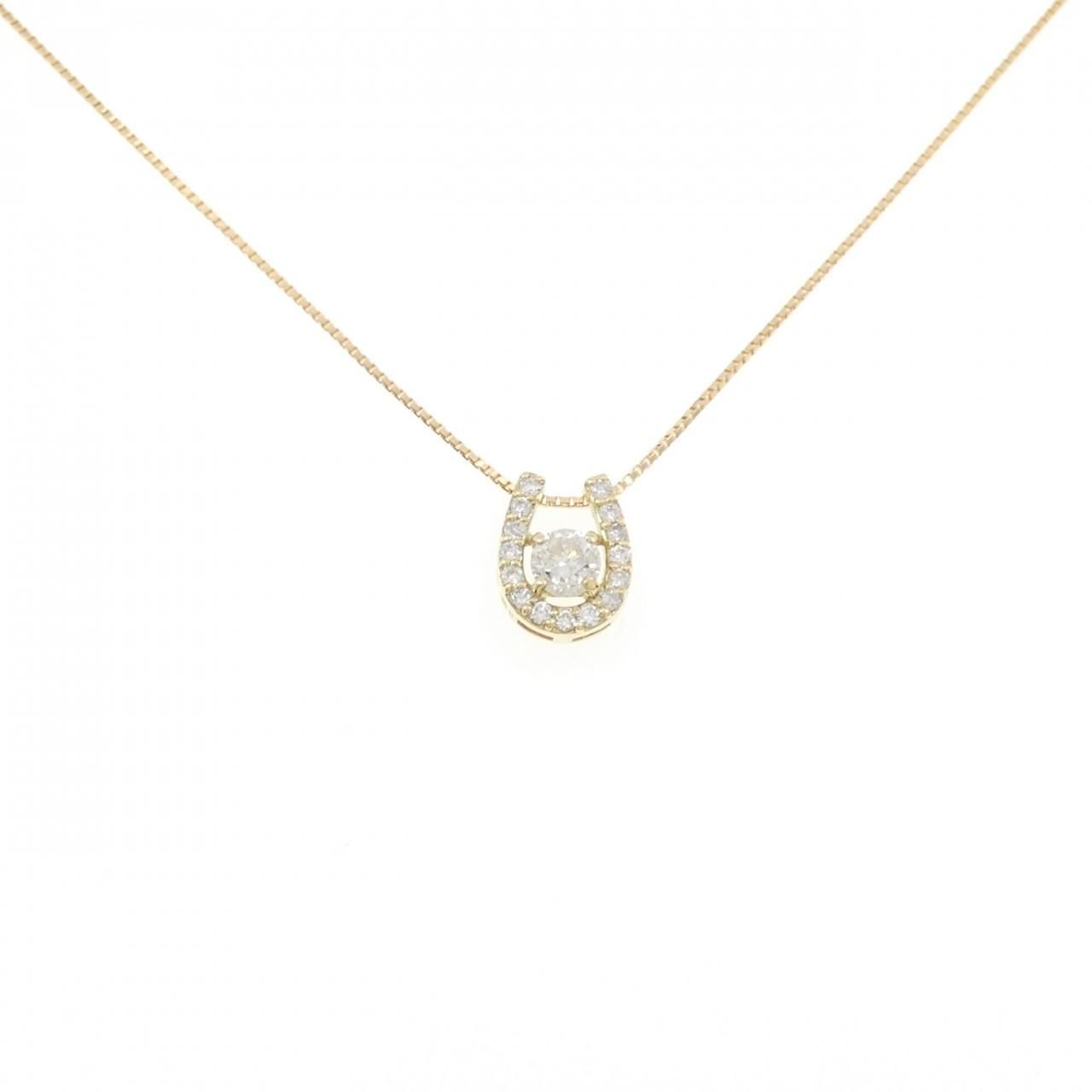 K18YG ホースシュー ダイヤモンド ネックレス 0.30CT