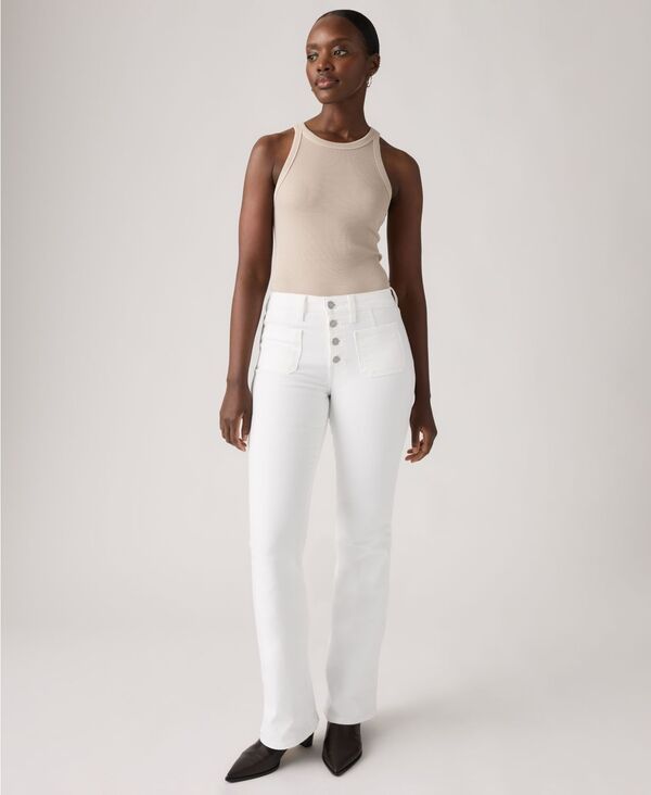 リーバイス レディース ボトムス デニムパンツ ジーンズ Levis Womens 726 Patch Pocket HighRise SlimFit Flare Jeansoft Clean Whi