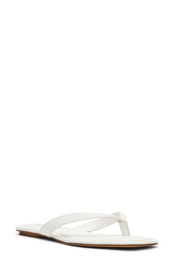 スティーブ マデン レディース シューズ サンダル Steve Madden Trella Flip Flop White Leather ホワイト