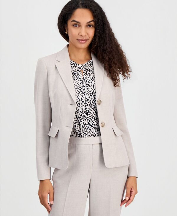 カスパール レディース アウター ジャケット・ブルゾン プチ Kasper Womens NotchedCollar TwoButton Jacket Regular Petite Summer St