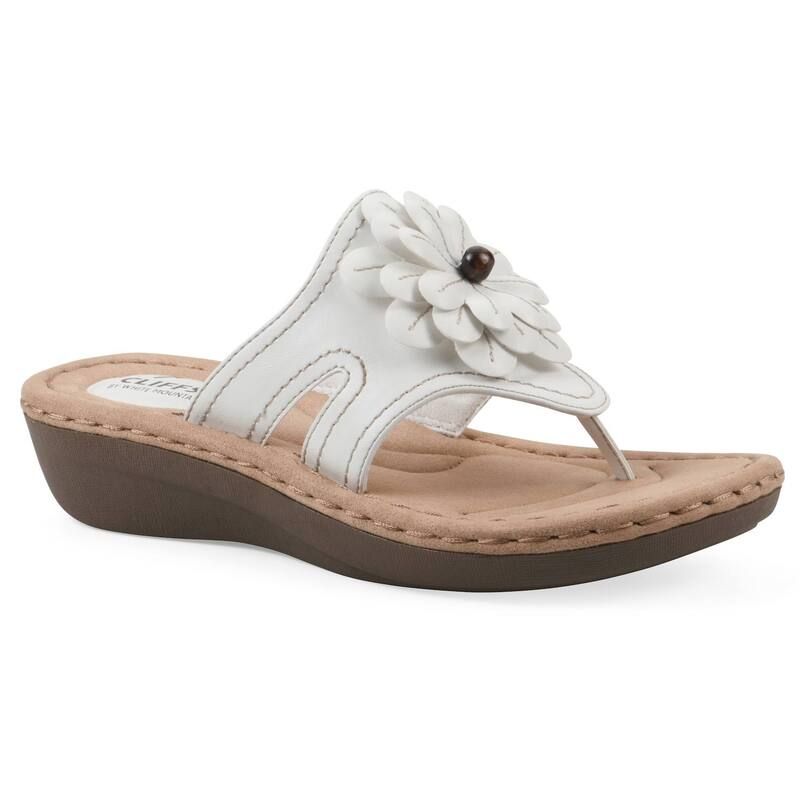 クリフバイホワイトマウンテン レディース シューズ サンダル Cliffs by White Mountain Cashlyn Womens Flower Slide Sandals White Bu