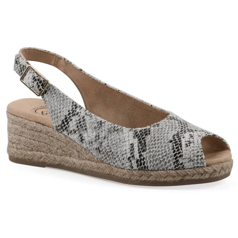 ホワイトマウンテン レディース シューズ サンダル White Mountain Maize Womens Wedgespadrille Sandals Black White Snake ホワイト