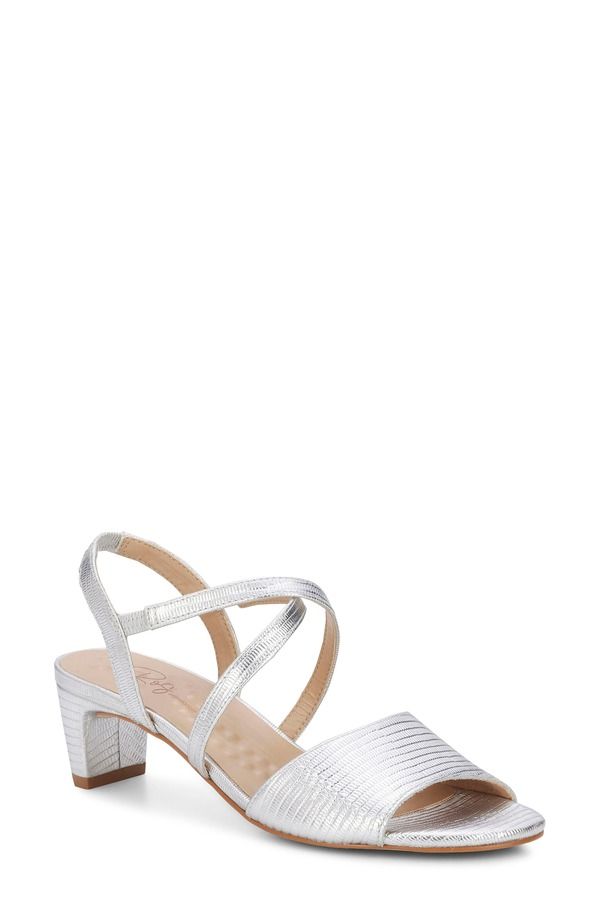 ロスハンマーソン レディース シューズ ヒール サンダル Ros Hommerson Liza Slingback Sandal Silver Lizard Print Leather シルバー