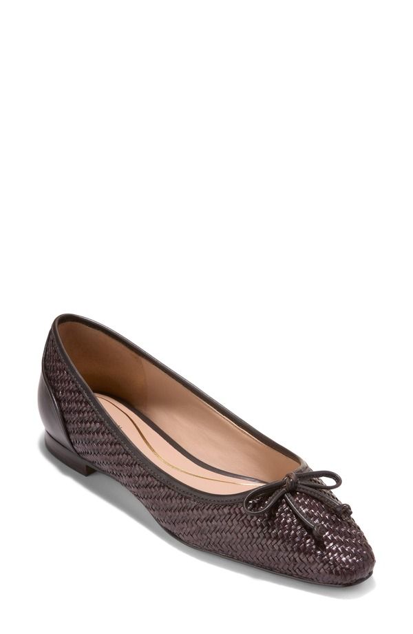 コールハーン レディース シューズ パンプス Cole Haan Paget Ballet Flat Dark Chocolate Raffia チョコレート