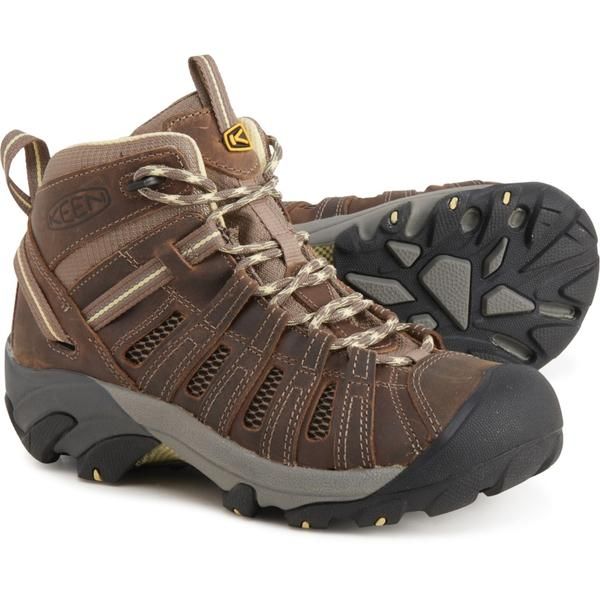キーン レディース シューズ ブーツ・レインブーツ レザー Keen Voyageur Mid Hiking Boots Leather For Women BrindleCustard