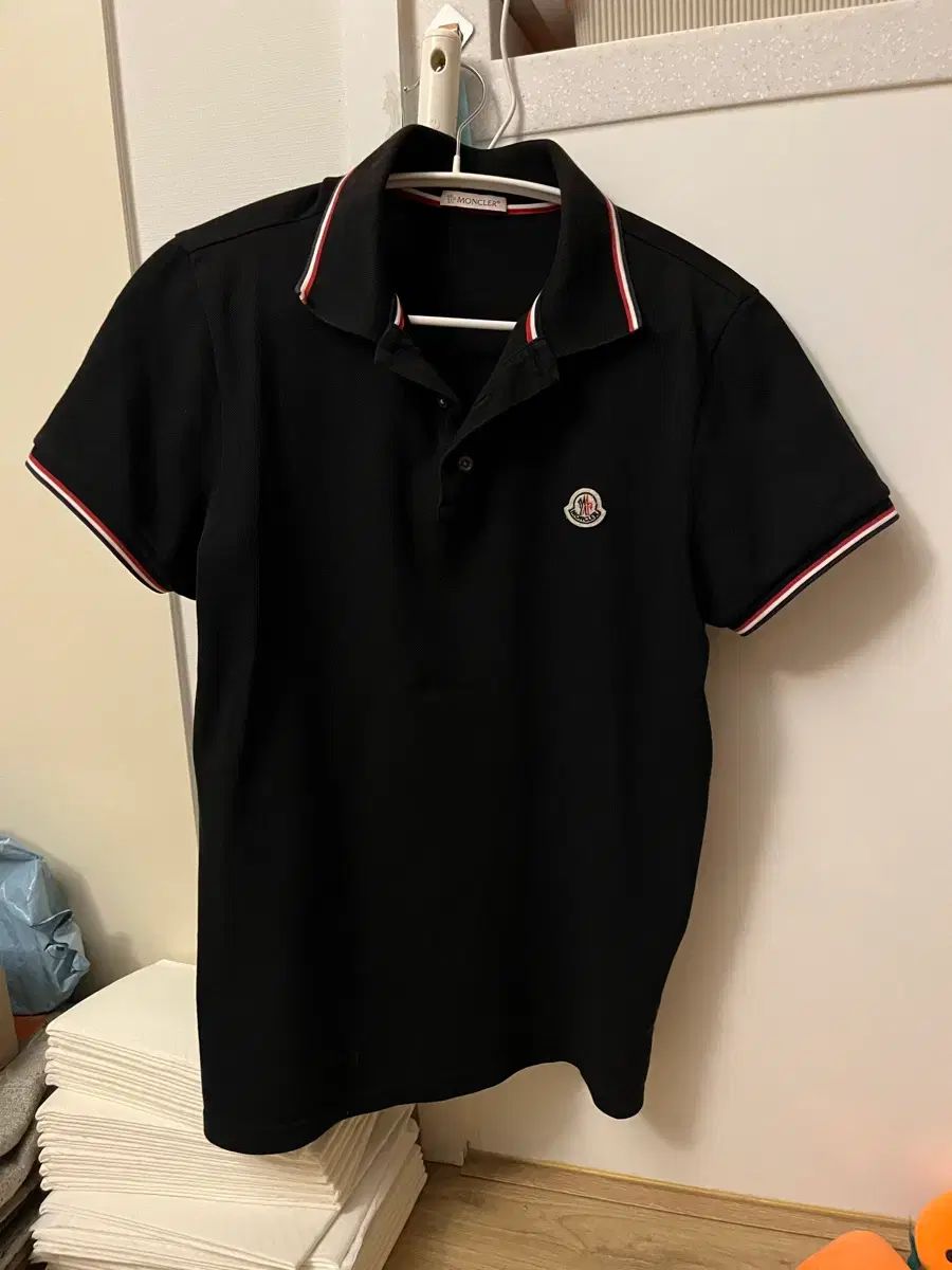 MONCLER(モンクレール) 半袖 カラーTシャツ ブラック