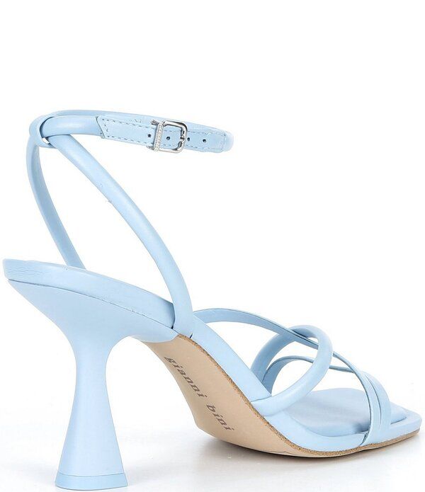 ジャンビニ レディース シューズ サンダル レザー Gianni Bini Rondo Leather Strappy Square Toe Dressandals Cornflower Blue ブ