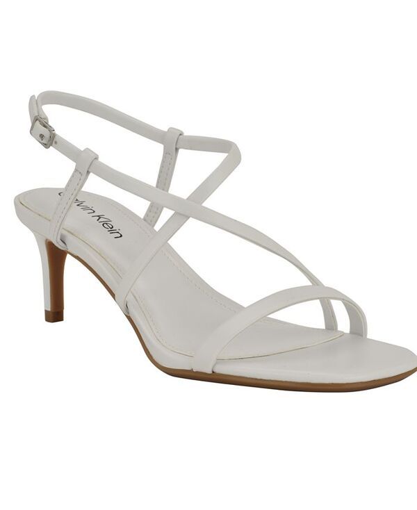カルバンクライン レディース シューズ サンダル Calvin Klein Womens Ishaya Strappy Low Stiletto Sandals White ホワイト