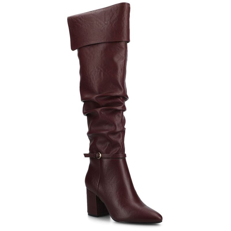 ジャーニー レディース シューズ ブーツ・レインブーツ ヒール Journee Floretta Womens Almond Toe Stacked Heel OvertheKnee Boots Ox