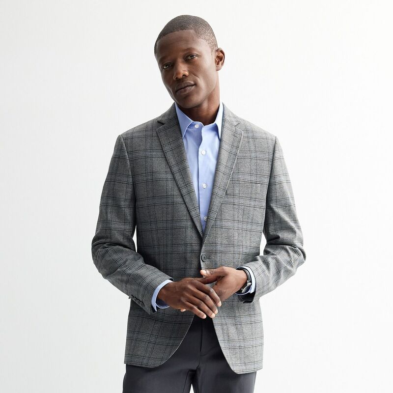 アプトナイン レディース アウター ジャケット・ブルゾン コート Mens Apt 9 Premier Flex SlimFit Essential Sport Coat Gray Blue Plai