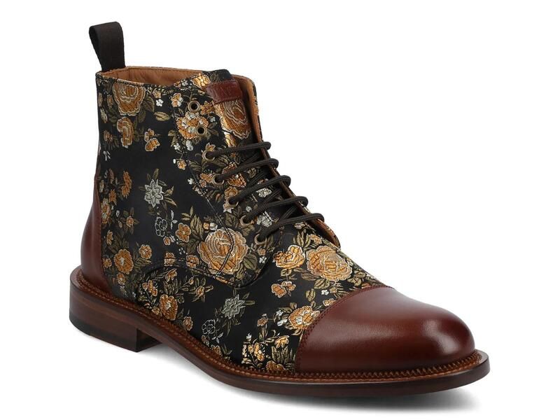 タフト メンズ シューズ ブーツ・レインブーツ キャップ TAFTJack Cap Toe Boot Eden BlackBrown Floral Print ブラック