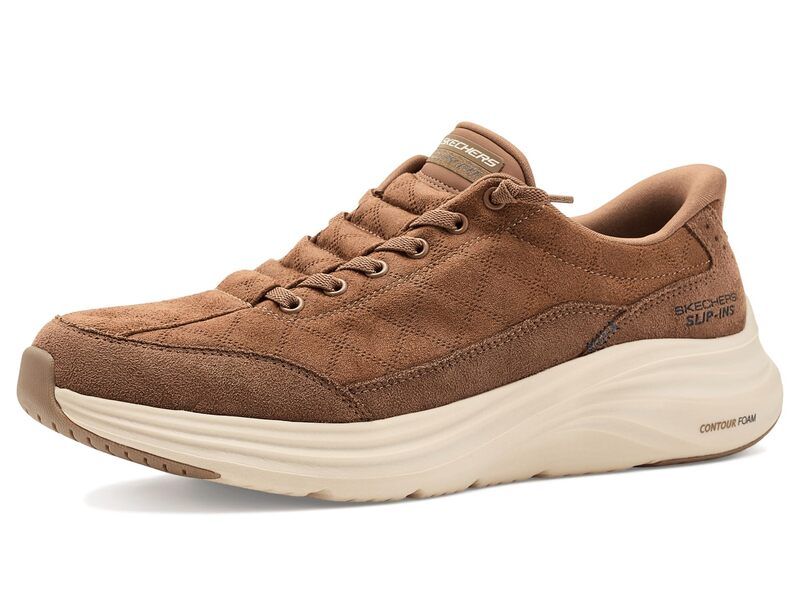 スケッチャーズ メンズ シューズ スニーカー SKECHERS Contour Foam Cozy Fit Calvoro HandsFree SlipIns Chestnut
