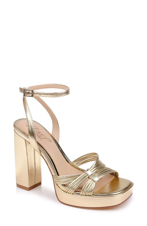 ジュウェルダグレイミシュカ レディース シューズ サンダル プラットフォーム アンクル Jewel Badgley Mischka Zaylankle Straplatform Sandal Gold
