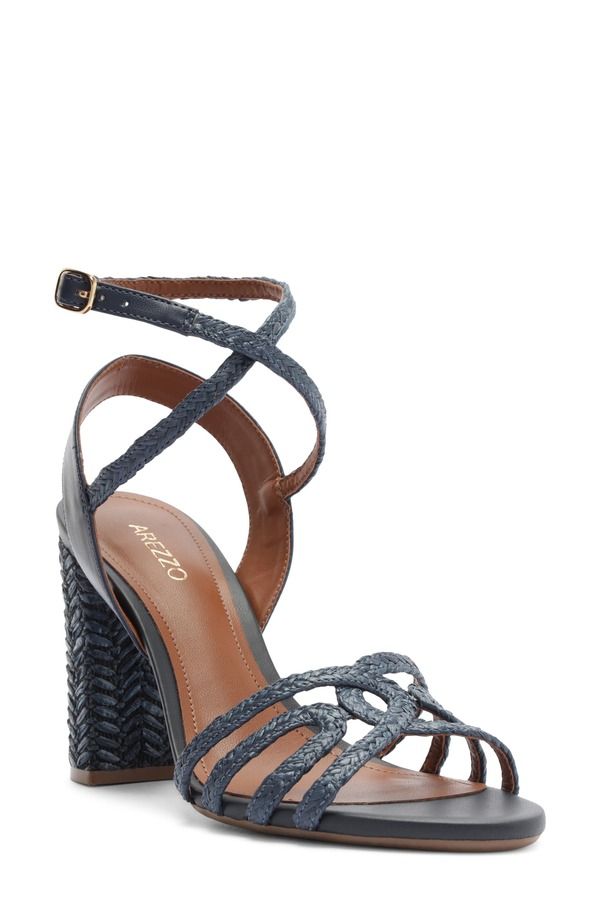 アレッツォ レディース シューズ サンダル アンクル Arezzo Ariankle Strap Sandal Petroleo Navy Nautical ネイビー