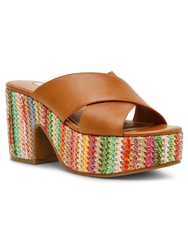 スティーブ マデン レディース シューズ サンダル プラットフォーム Steve Madden Womens Truthful Crossband Platform Sandals Rainbow M