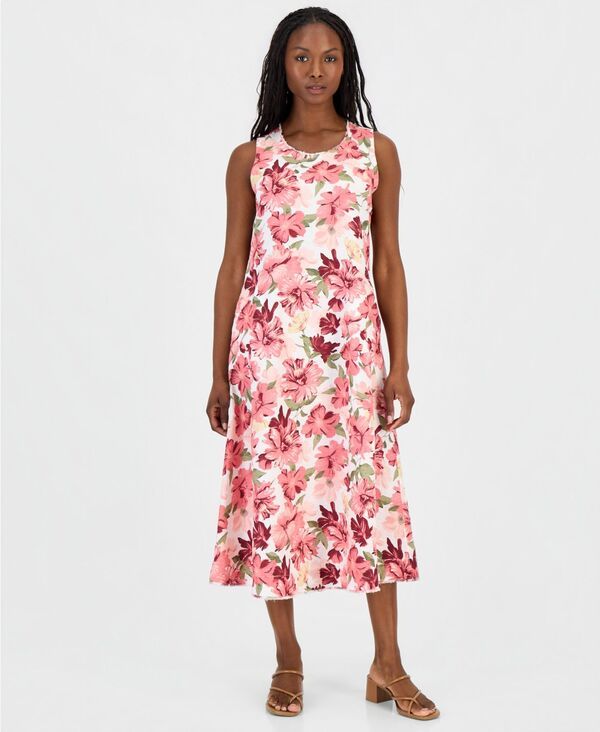 チャータークラブ レディース トップス ワンピース フラワー柄 プリント ミディ リネン フラワー Charter Club Womens 100 Linen FloralPrintank Midi