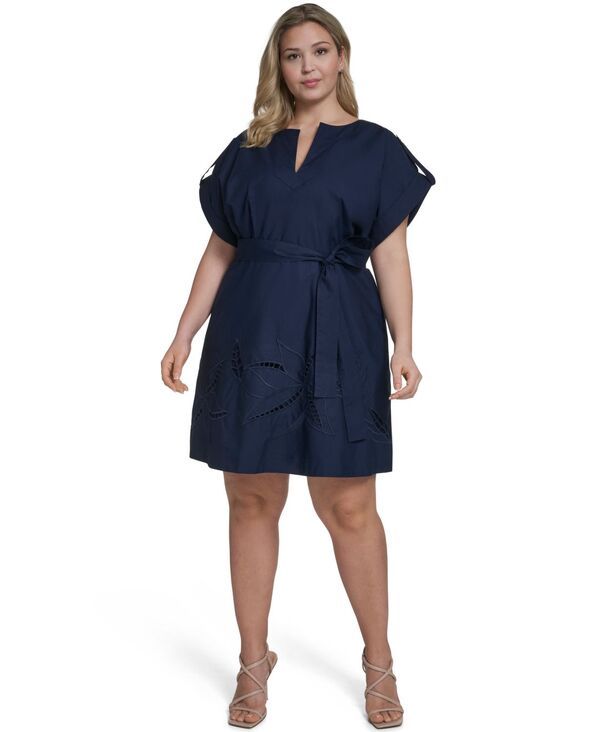 ヴィンスカムート レディース トップス ワンピース Vネック 刺繍 Vince Camuto Womens Embroide red VNeck Float Dress Navy ネイビー