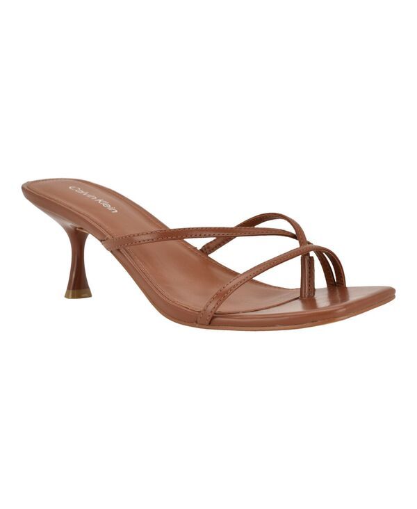 カルバンクライン レディース シューズ サンダル ヒール Calvin Klein Womens Axella Strappy Kitten Heel Dressandals Dark Natural