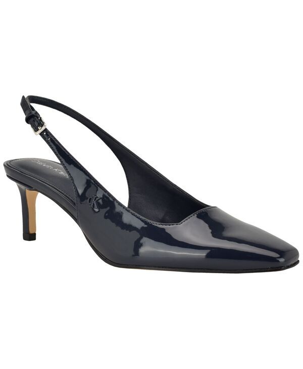 カルバンクライン レディース シューズ パンプス Calvin Klein Womensorena Snip Toe Slingback Pumps Navy Patent ネイビー