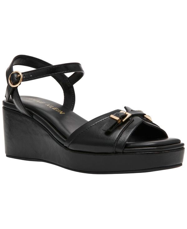 アンクライン レディース シューズ サンダル プラットフォーム Anne Klein Womensky Platform Wedge Sandals Black Smooth ブラック