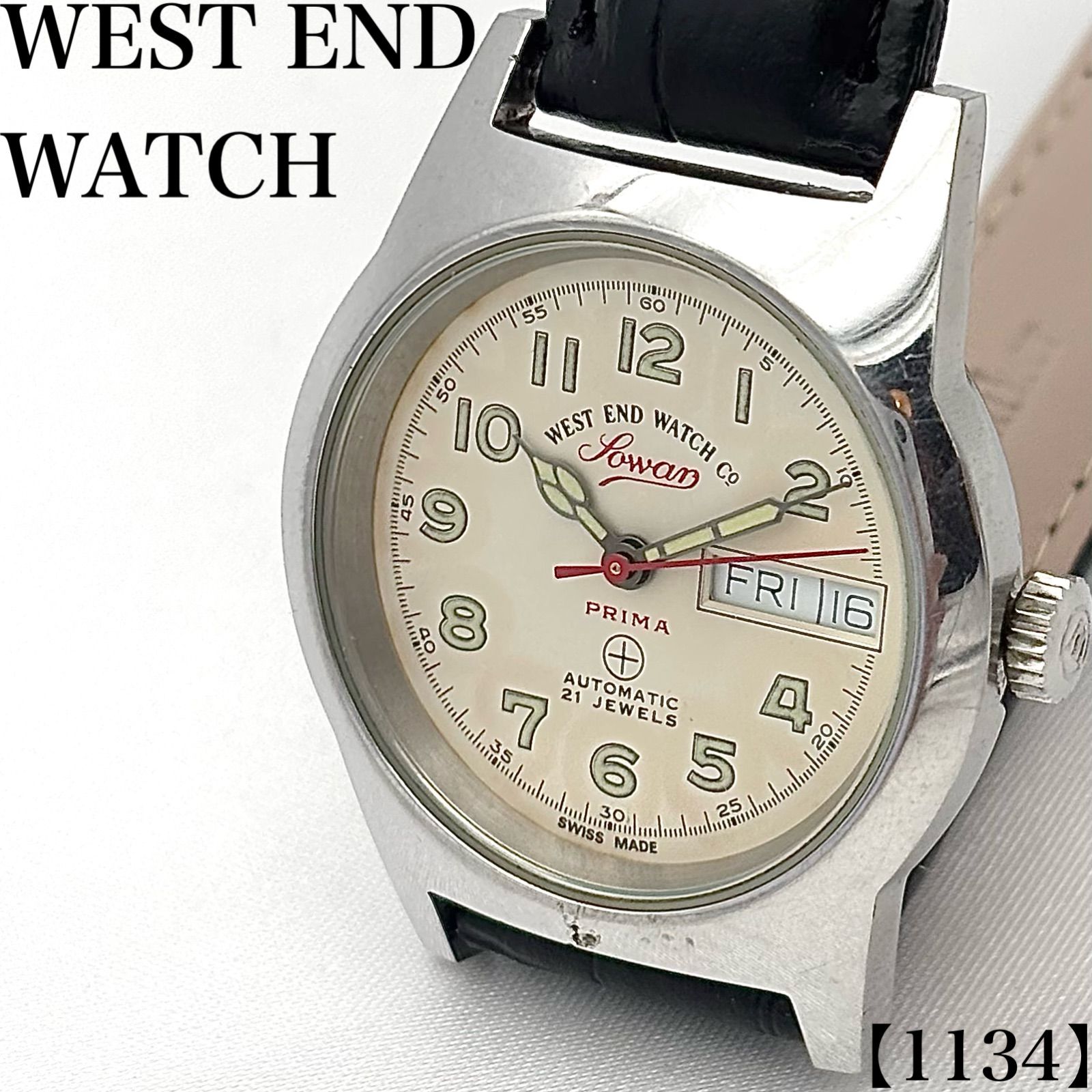 稼働品 Working item ウエストエンドウォッチ WEST END WATCH CO 腕時計 メンズ Men's 自動巻き Automatic ソワールプリマ SOWAR PRIMA デイデイト カレンダー シルバー 21石 3針 1134