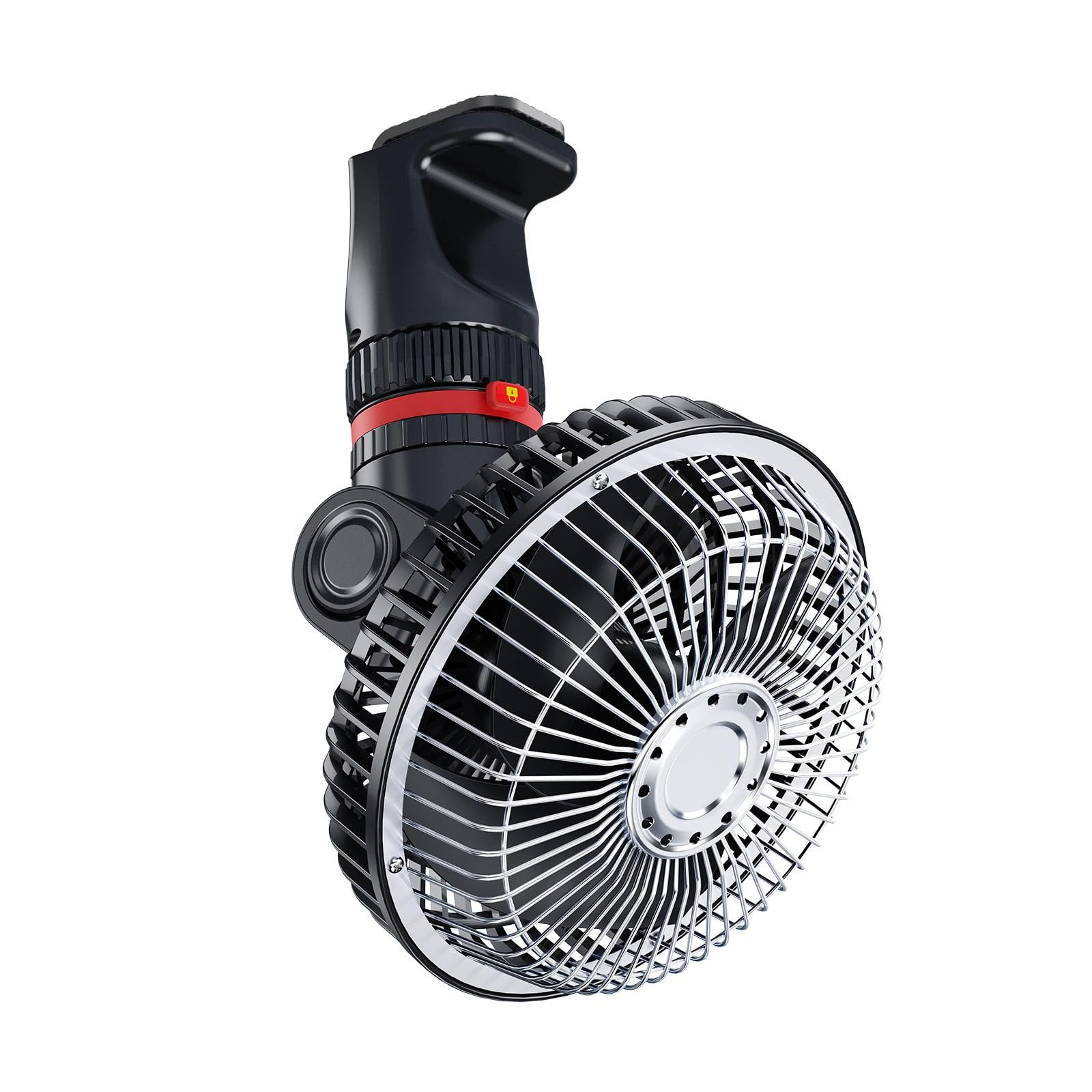 車用冷却ファン 12V/24V クリップオンサンバイザーファン ブラシレスモーター 360度回転 無段階速度制御 ACなしの車用ファンas