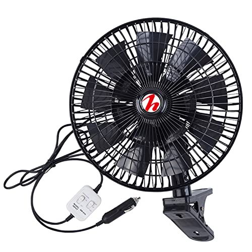 MAXWIN 扇風機 車載 首振り 風量2段階 クリップ式 ファン 16羽根 11インチ 左右 90° 角度 風量 12V サーキュレーター 省エネ 循環 K-FAN10-12Vas