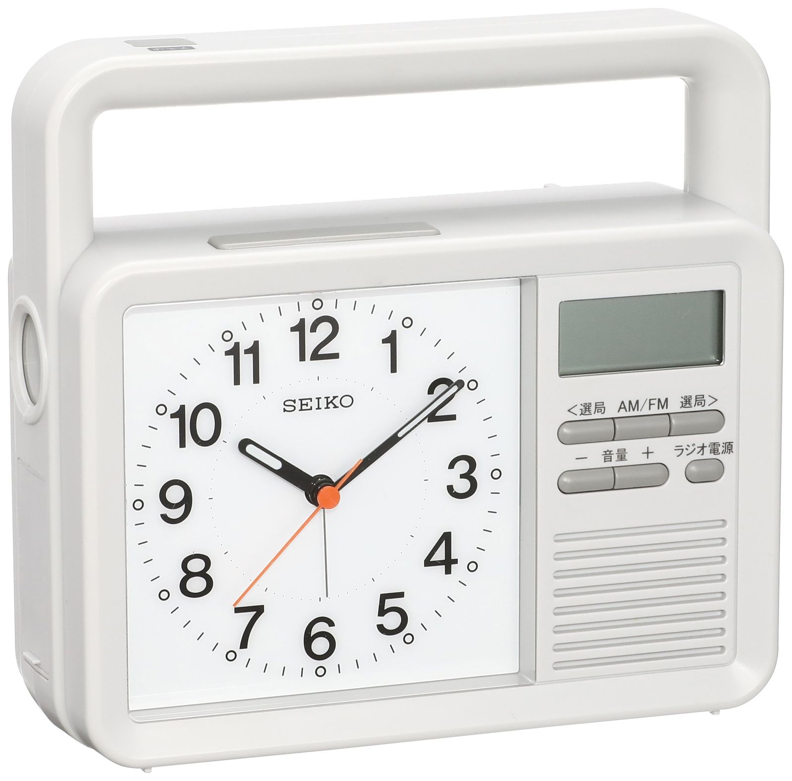セイコークロック(Seiko Clock) セイコー クロック 目覚まし時計 防災クロック アナログ 手回し充電 ラジオ LED懐中電灯 非常用ブザー 携帯電話充電 薄グレー KR885N SEIKO送料無料 79725862