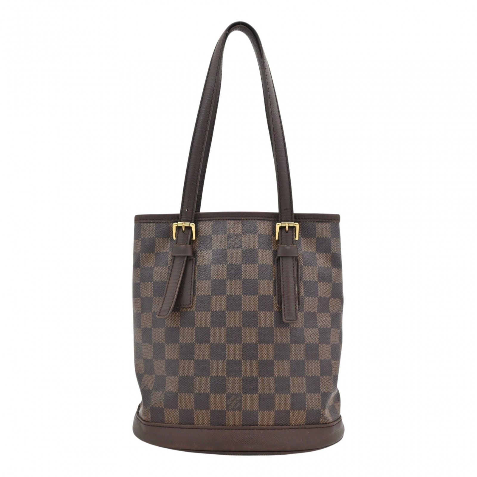 【中古】ルイヴィトン ダミエ マレ ショルダーバッグ バケツ型 ブラウン ゴールド金具 Bランク lv7530vv