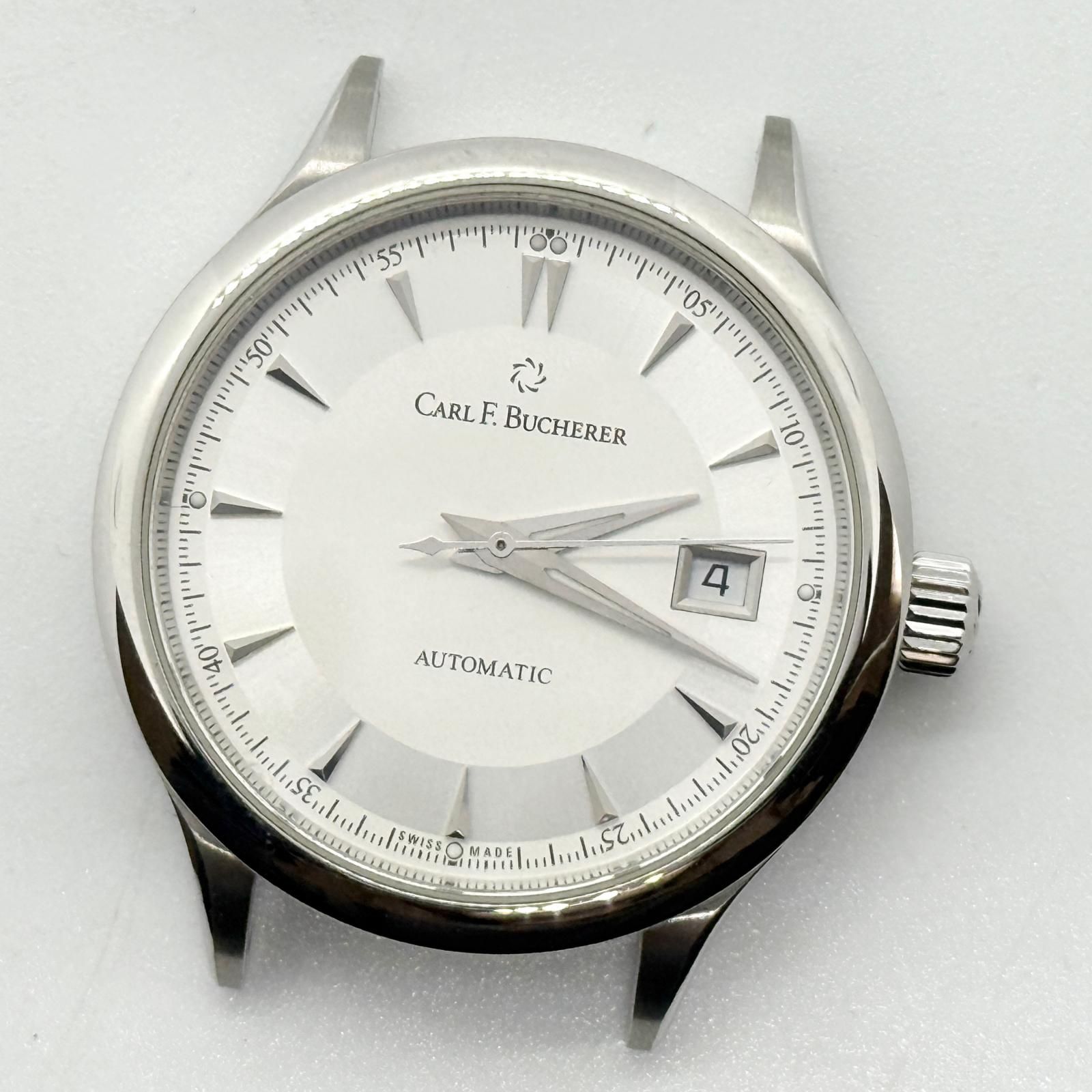 CARL F.BUCHERER カール F. ブヘラ マネロ 裏スケルトン 10908.08.13.21 シルバー AT メンズ ギャラ 取説 腕時計 訳あり