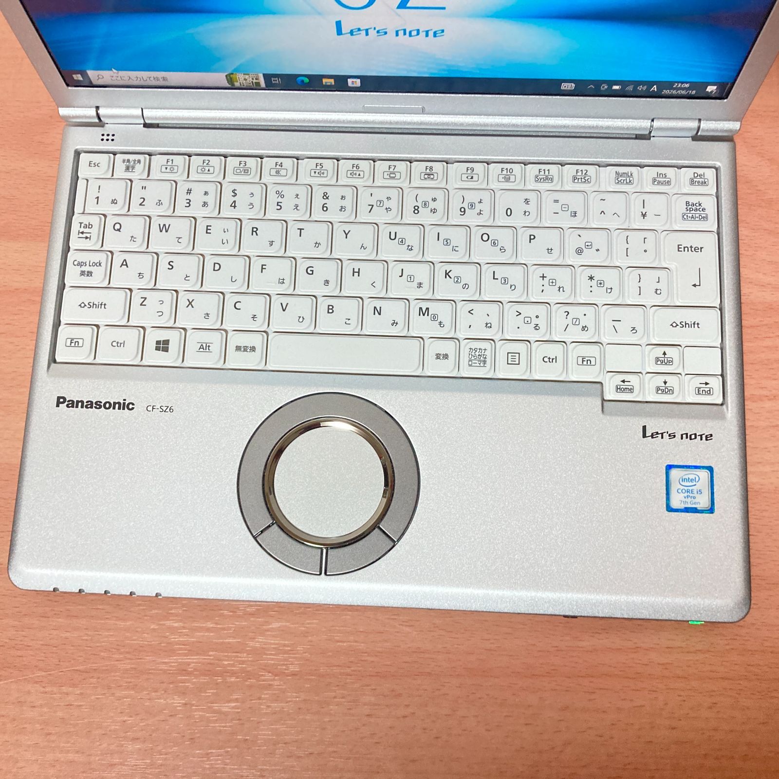 美品 Panasonic Let's note SZ6 /Core i5 7300U/RAM8GB/SSD256GB/12.1型/Webカメラ/Windows10/中古/PC/ノートパソコン/軽量/バッテリー良好