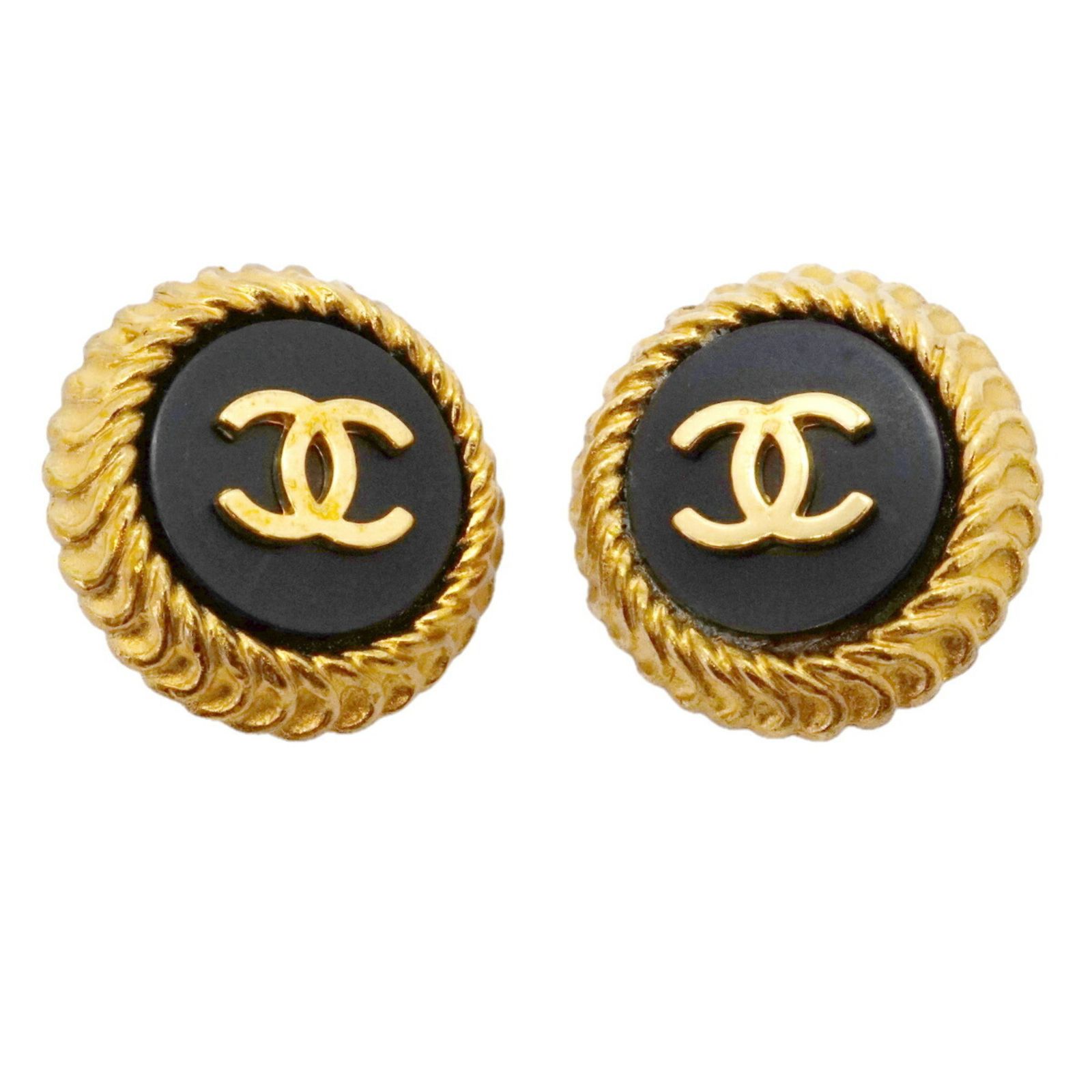シャネル(Chanel) シャネル イヤリング ココマーク GPメッキ ゴールド ブラックレディース