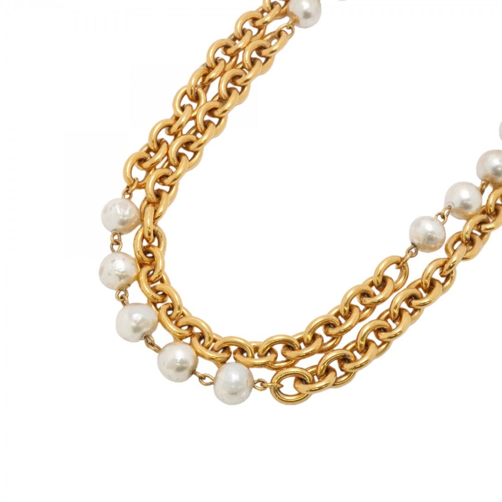 シャネル(Chanel) シャネル ネックレス GPメッキ フェイクパール ゴールドレディース