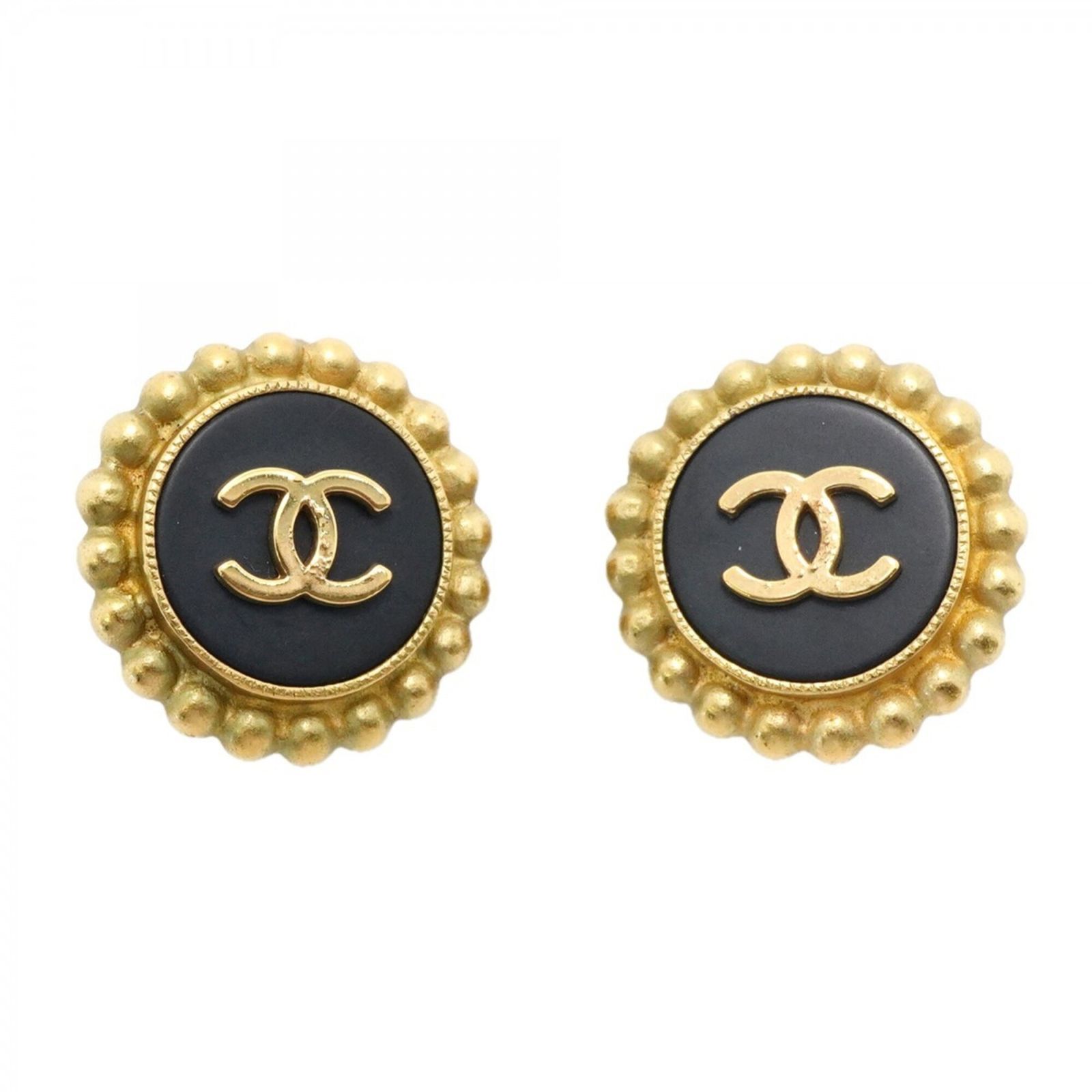 シャネル(Chanel) シャネル イヤリング ココマーク GPメッキ ゴールド ブラックレディース